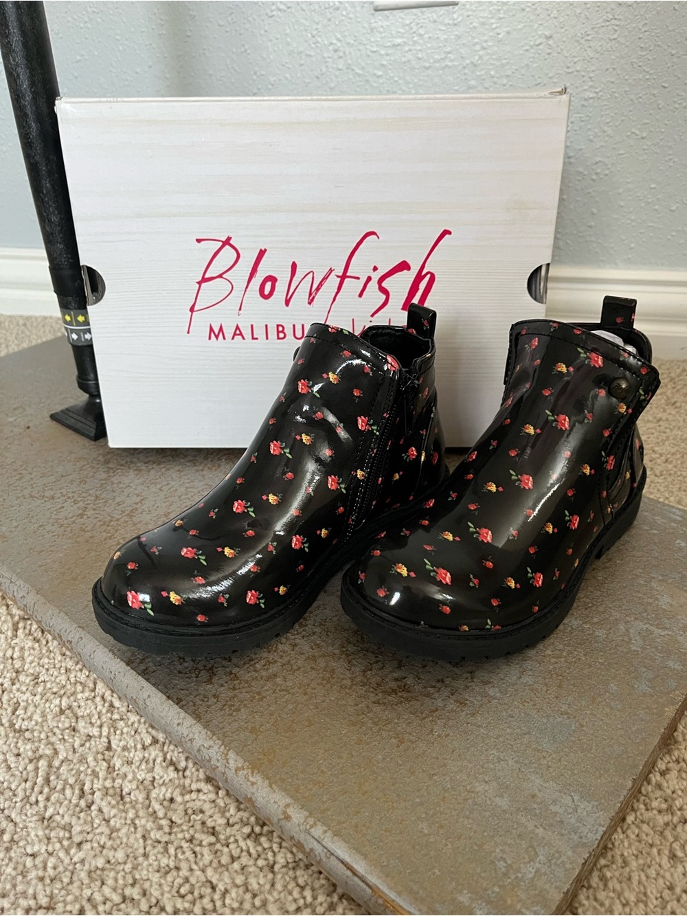 Blowfish Kids Black Floral Rain Boots